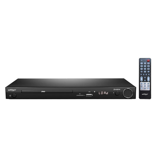 Konzert DV-601H High Definition HD DVD Player with USB Port SD Card Slot and Microphone Inputs, 5.1 Channel Surround Sound Support, and RCA HDMI SVCD Optical and Coaxial Output