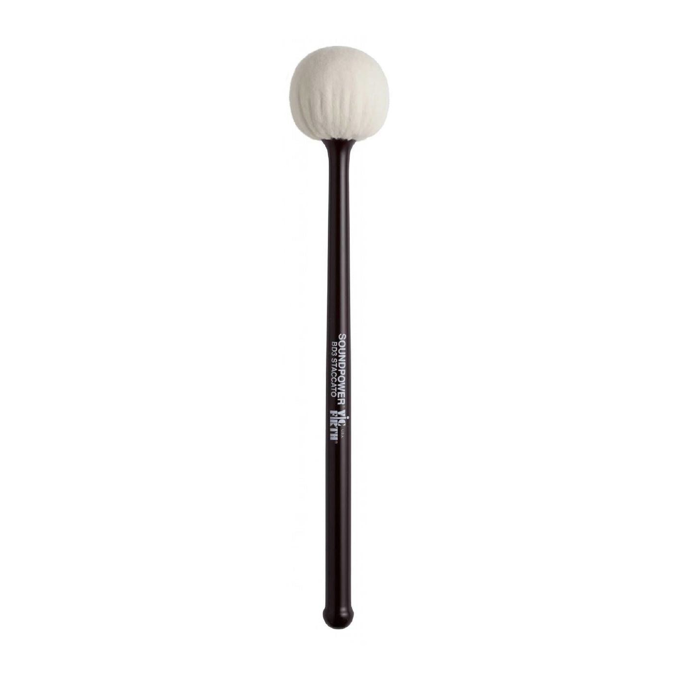 Vic Firth BD3 Soundpower Bass Drums Staccato Percussion Mallet Big Drum Stick for Marching and Concert Performances