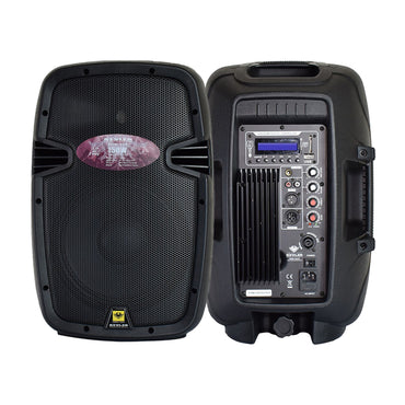 [CLEARANCE] KEVLER EON-10A 10" 300W 2-Way Full Range Active Loud Speaker (PAIR) with LCD Display and Class D Amplifier, Built-In USB Port / FM / Bluetooth Function, XLR Line / 2 Mic / RCA I/O and Speaker Out