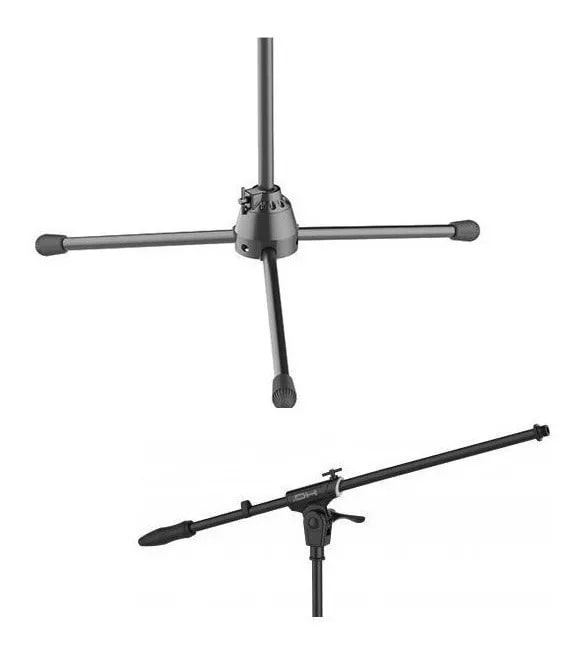 PROEL Die Hard DHPMS40 Professional Boom Microphone Stand with 3/8" to 5/8" Thread Adapter, 1.69m Max Height, and Die-Cast Aluminum Construction for Live Performances and Events
