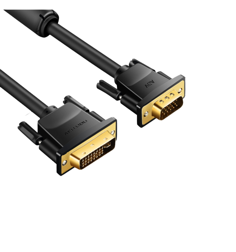 Vention DVI-I (24+5) to VGA Male to Male Cable with Double Magnetic Anti Interference Ring and 1080P Full HD Support for PC (1M, 1.5M, 2M, 3M, 5M) | EACB