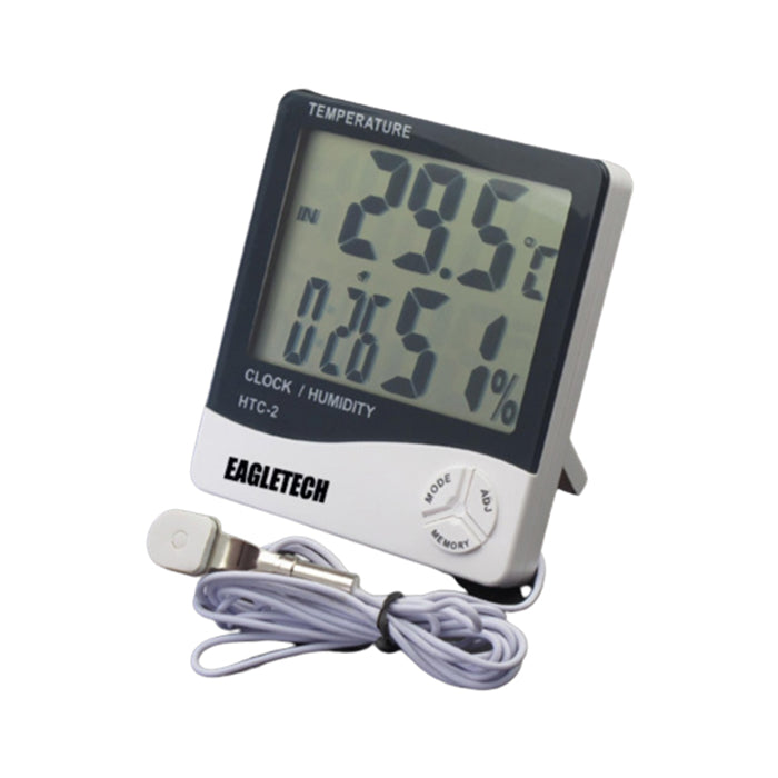 Eagletech HTC-2 Digital LCD Temperature Humidity Meter Clock Hygrometer Thermometer Indoor and Outdoor