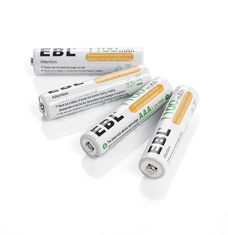 EBL LN-8122 1.2V AAA 1100mAh High Power Rechargeable Battery with Included Carrying Case for Portable and Emergency Electronics (Pack of 4)