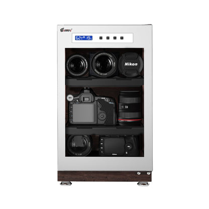 Eirmai 40L Electronic Digital Dry Cabinet Moisture-Proof Box with Built-in LED Light, Touch Screen Controls, Semiconductor Condensation Technology (White) | MRD-45TB