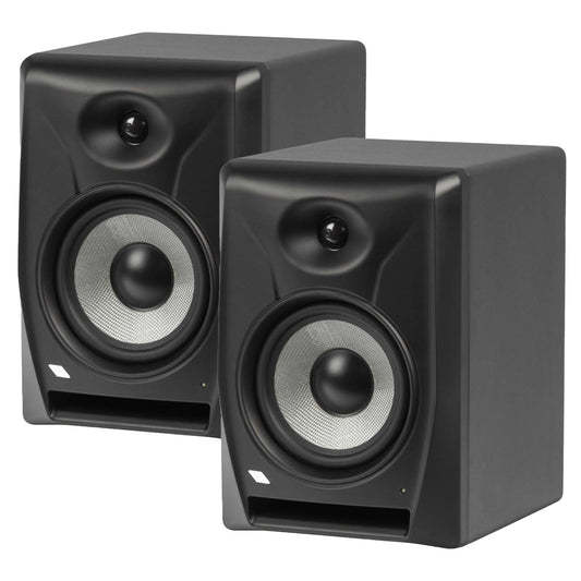 Eikon by PROEL EK6NF 60W 6.5" Near-Field Bi-Amped Class AB (PAIR) 2-Way Active Studio Monitor Speakers with Dual Accurate Clip Limiter, 6.35mm AUX 3-Pin XLR and RCA Inputs and Gain Knobs