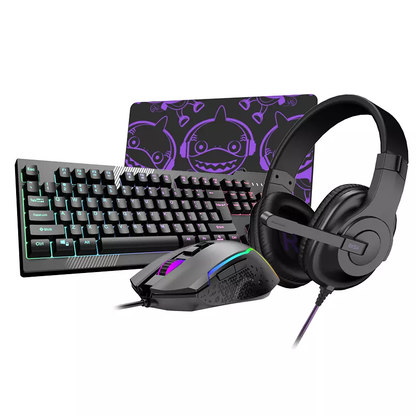 [CLEARANCE] EKSA ET100 Pro Essential Gaming Bundle Accessories RGB Mouse and USB Keyboard with 3.5mm Wired Headset and Mousepad