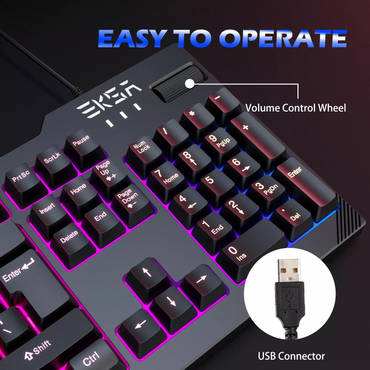 [CLEARANCE] EKSA ET100 Pro Essential Gaming Bundle Accessories RGB Mouse and USB Keyboard with 3.5mm Wired Headset and Mousepad