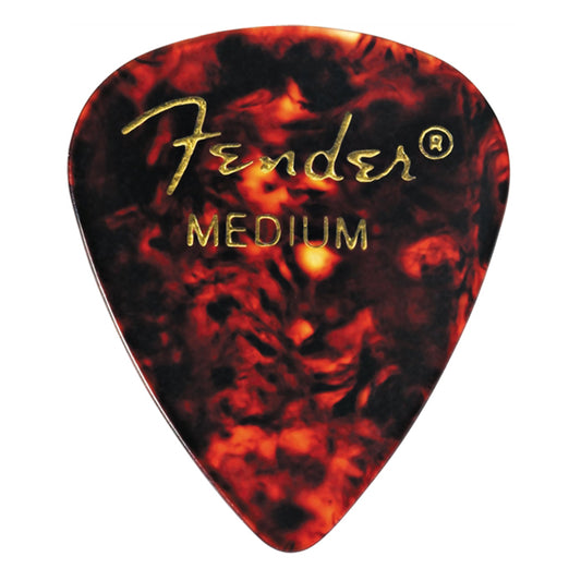 Fender 351 Shape Classic Picks (12 Pack) Celluloid Shell Medium 0.71mm (Tortoise Shell)