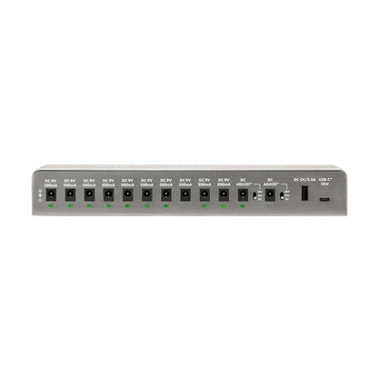Fender Engine Room LVL12 230V EUR Power Supply with 12 Ground Isolated Output, 10 Outlets Fixed 9V DC at 500mA and 2 Switchable Voltage | 230106012