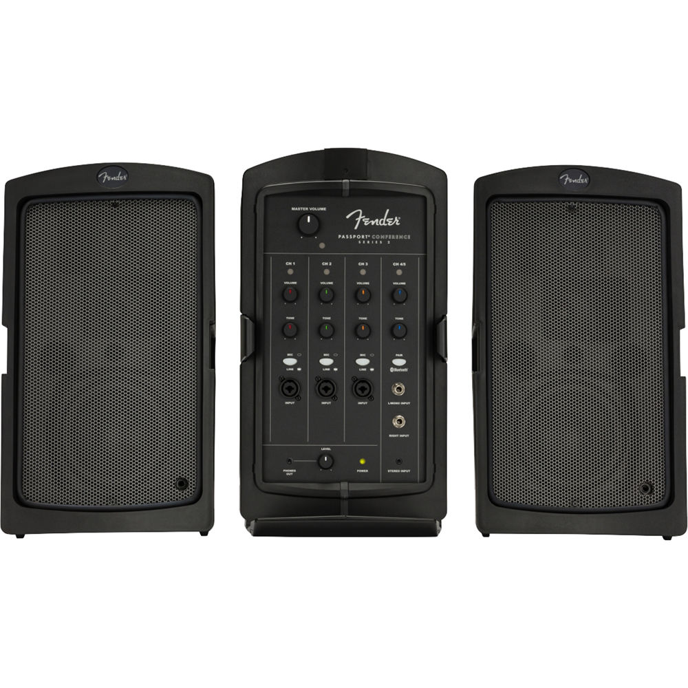 Fender Passport Conference Series 2 S2 175 Watt Portable Powered PA System with 5 Channels, 2 Speakers, Bluetooth 230V EUR