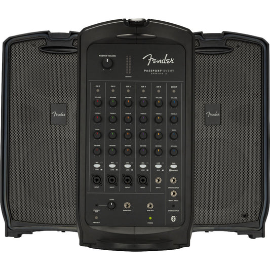 Fender Passport Event Series 2 Portable PA System 375 Watts with 2x8" Speakers, 7 Channel Mixer, Bluetooth for Pro Audio Systems