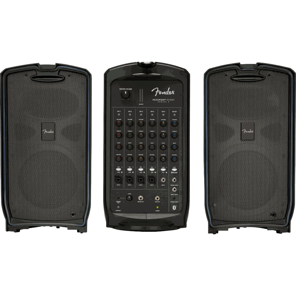 Fender Passport Event Series 2 Portable PA System 375 Watts with 2x8" Speakers, 7 Channel Mixer, Bluetooth for Pro Audio Systems