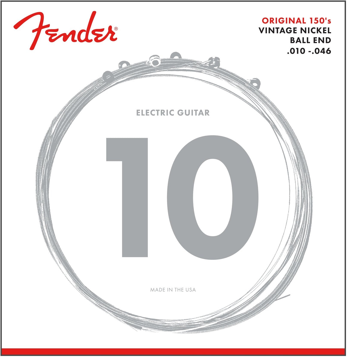 Fender Original Pure Vintage Nickel Acoustic Electric Guitar String Set with Ball Ends for Musicians (150R, 150L)