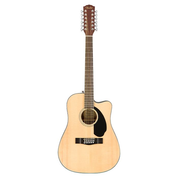 Fender CD-60SCE Dreadnought 20 Frets 12 Strings Acoustic Electric Guitar with Cutaway, Built-In Fishman CD Pickup, Walnut Fingerboard for Musicians, Beginner Players (Natural)