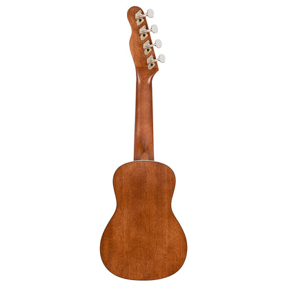 Fender Seaside Soprano Ukulele Pack (Clip On Tuner, Gig Bag, Strings) 16 Frets 4 String Guitar Set with Walnut Fingerboard (Natural)