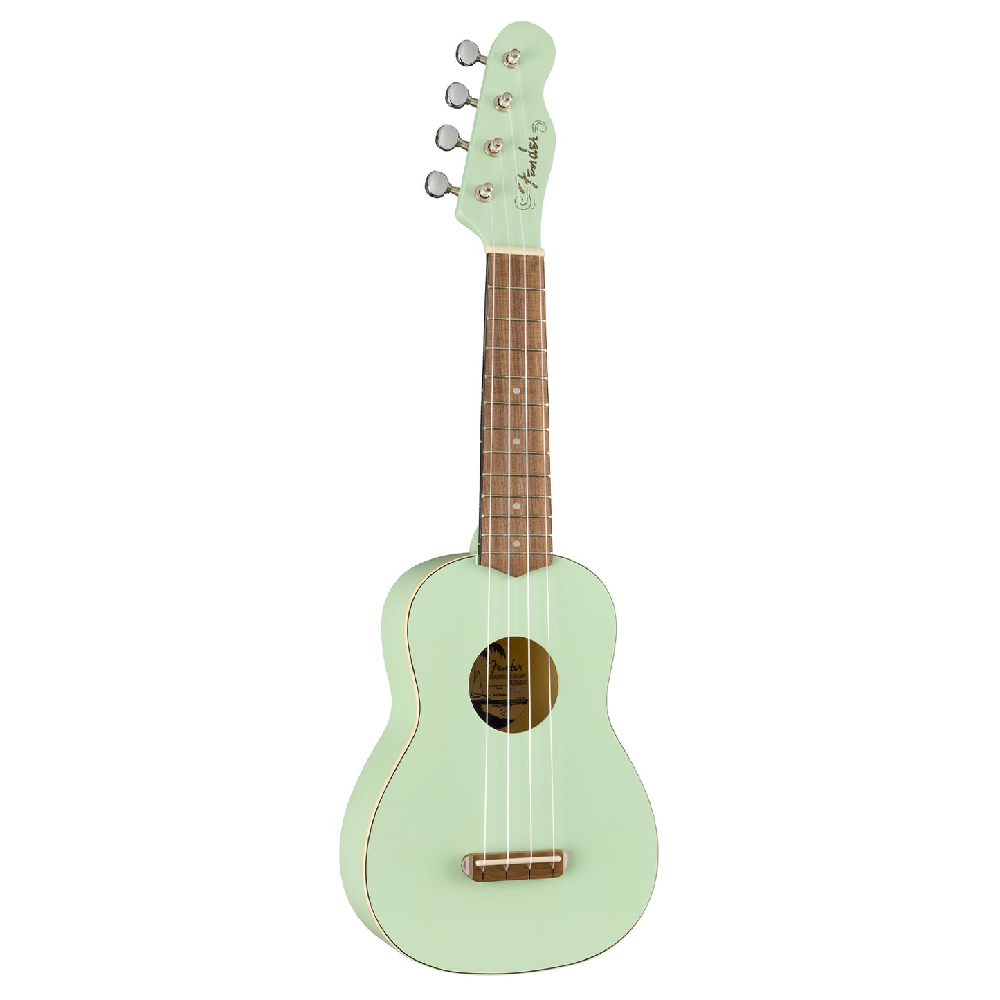 Fender Venice Soprano Ukulele 4 String Guitar with 12 Frets, Chrome Finish, C Shaped Neck (Blue, Pink, Green, Black, Natural, Cherry)