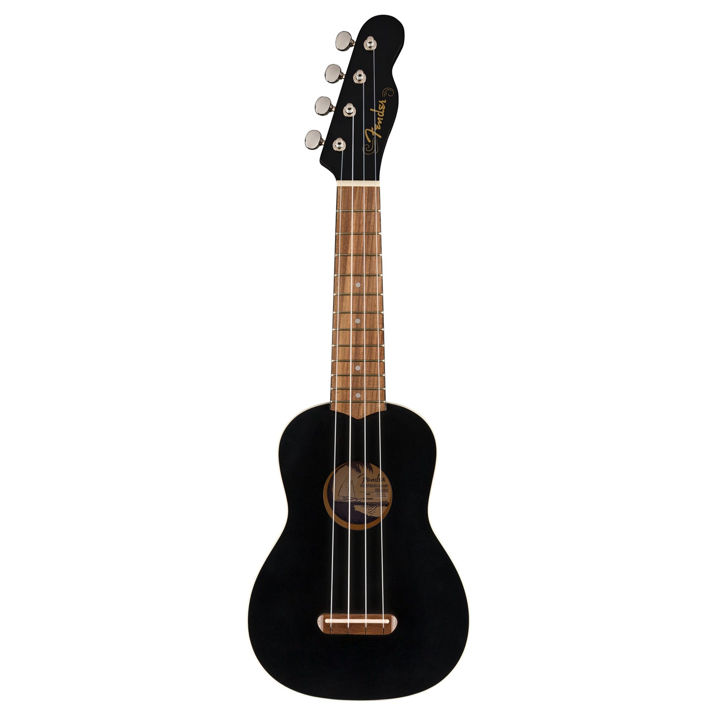 Fender Venice Soprano Ukulele 4 String Guitar with 12 Frets, Chrome Finish, C Shaped Neck (Blue, Pink, Green, Black, Natural, Cherry)