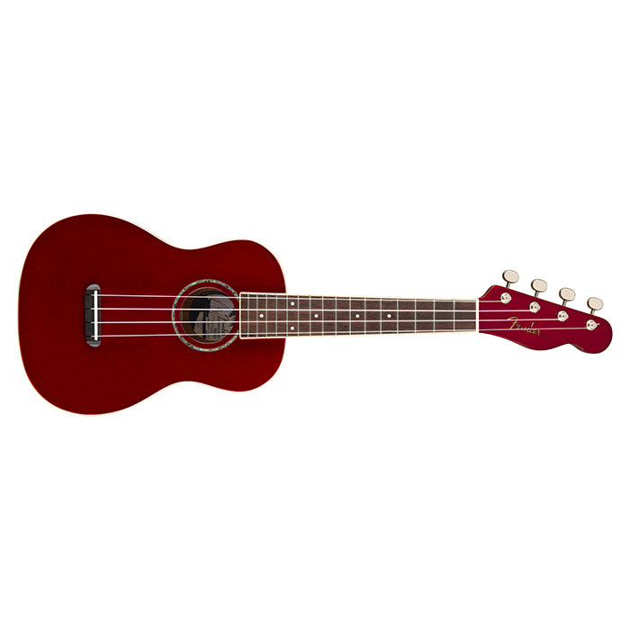 Fender Zuma Classic Concert Ukulele with Vintage Style Tuning Pegs 4-String Guitar (Candy Apple Red) for Musicians
