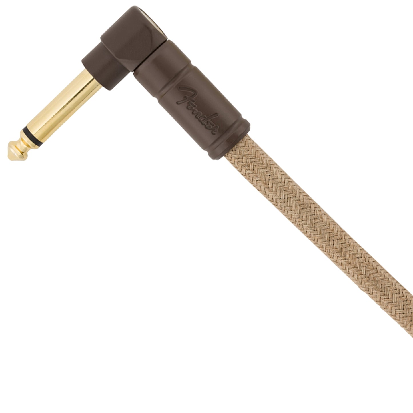 Fender Festival Hemp Instrument Cable 18.6ft Straight-Angle with Gold-Plated 1/4" Connectors, 20AWG (Natural, Green)