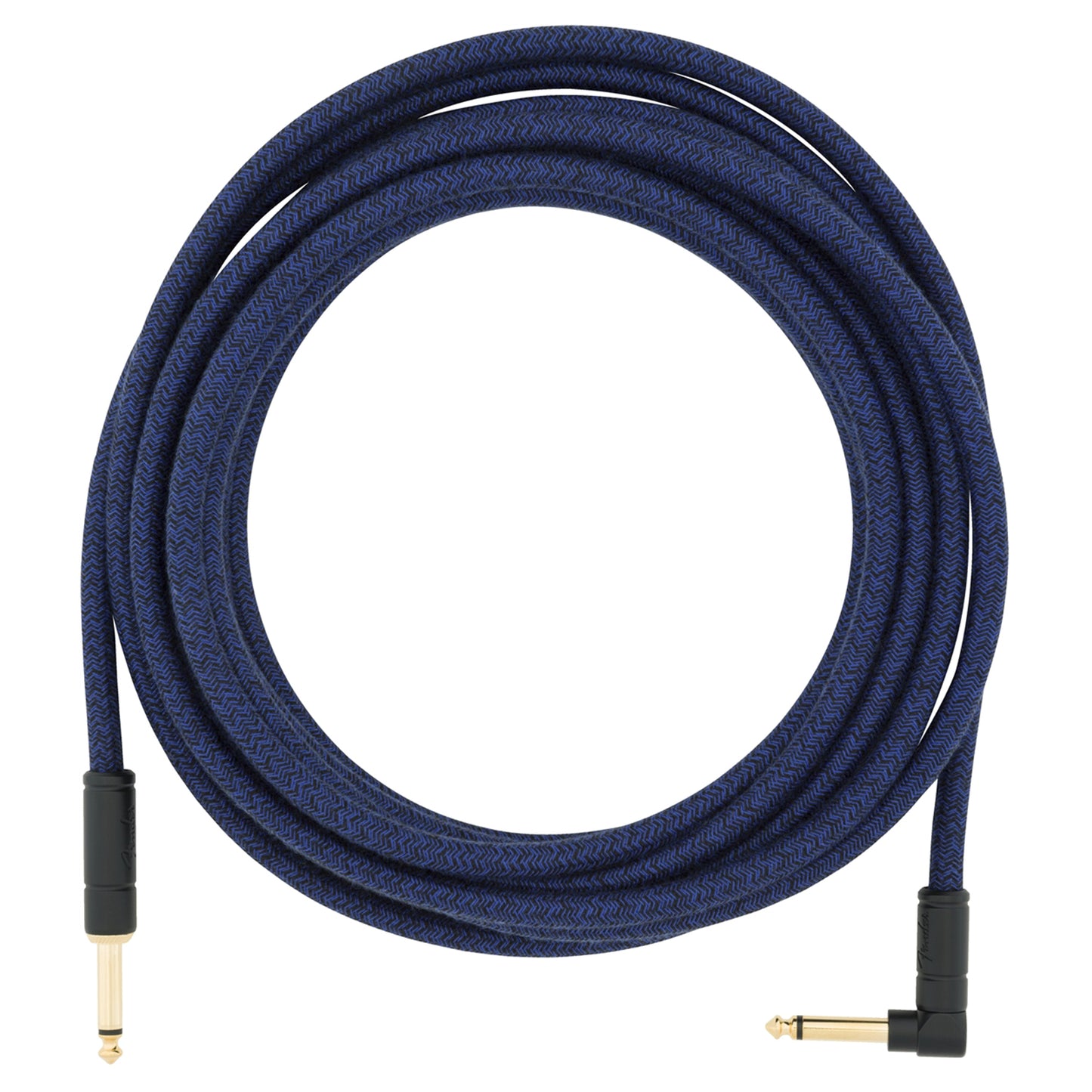 Fender Angled Festival Instrument Cable 18.6ft Straight-Angle with Gold-Plated 1/4" Connectors, 20AWG (Blue Dream)