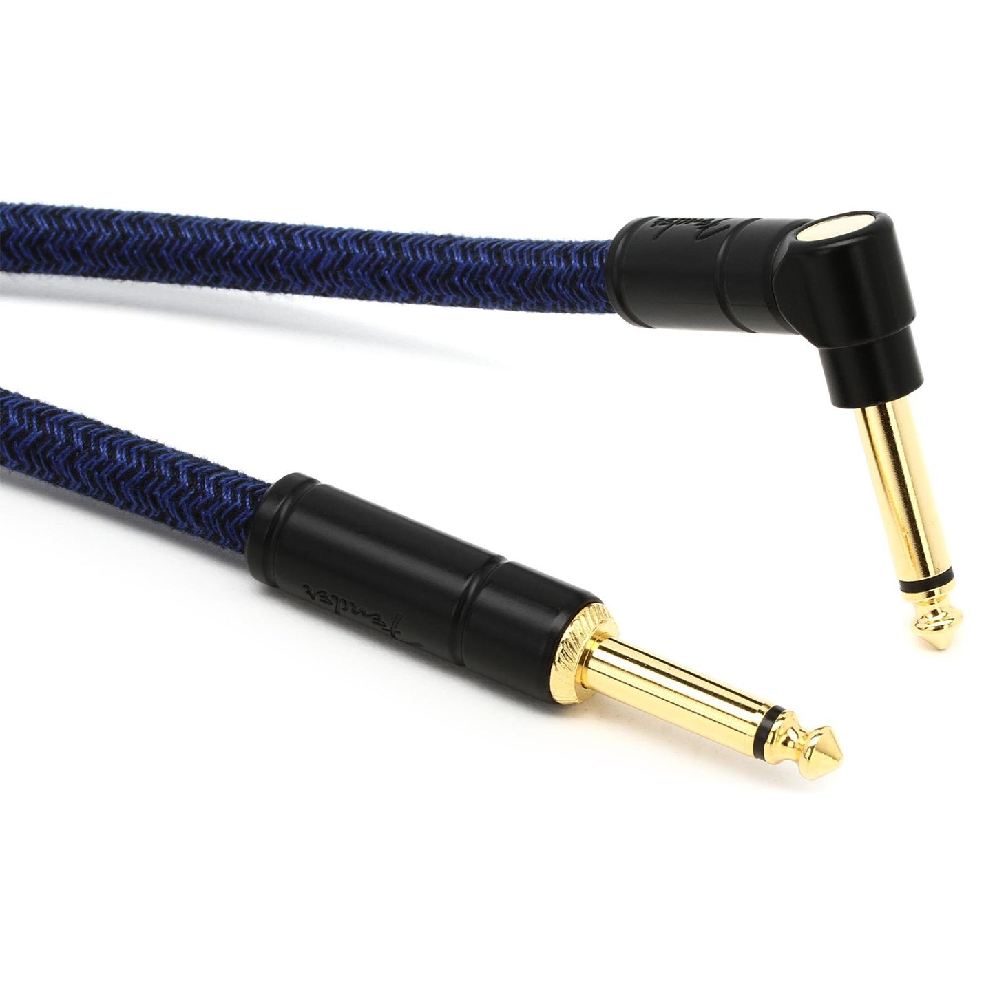 Fender Angled Festival Instrument Cable 18.6ft Straight-Angle with Gold-Plated 1/4" Connectors, 20AWG (Blue Dream)