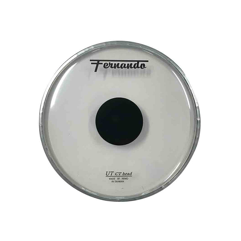 Fernando Ambassador Clear Batter Bass Drum Head with Pre-Muffled Black Padded Dot, Focused Tones for Marching Drums and Kit (Available with Different Sizes) | UT-CT Series