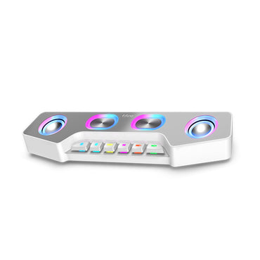 [CLEARANCE] Fifine A16 10W Portable Wireless RGB Bluetooth Speaker and 3.5mm Wired Aux-in Connection, USB/TF Card, USB Type-C Port and Microphone Interface for Gaming (White)
