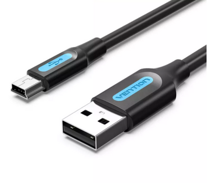 Vention USB 2.0 A Male to Mini-B Male Cable (COM) 480Mbps Black 2M Black
