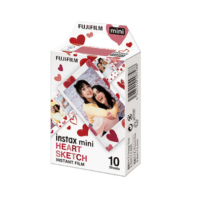 Fujifilm Instax Mini Heart Sketch Special Edition Instant Film with 10 Sheet for Instax Mini Cameras & Printers