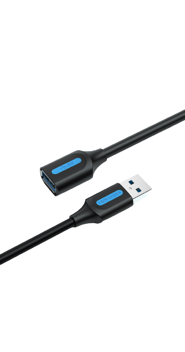 [CLEARANCE] Vention USB 3.0 meterlength Extension Cable (A Male to A Female) Extender Data Cord PVC Type 5Gbps Nickel Plated (CBH) (0.5M)
