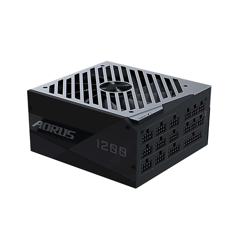 GIGABYTE AORUS P1200W 80+ Platinum 1200W Full Modular Power Supply with Digital LCD Display and Monitor, RGB Fusion 2.0, 140mm Smart Double Ball Bearing Fan, Dust Removal Function, Over Current and Over Voltage Protection | GP-AP1200PM