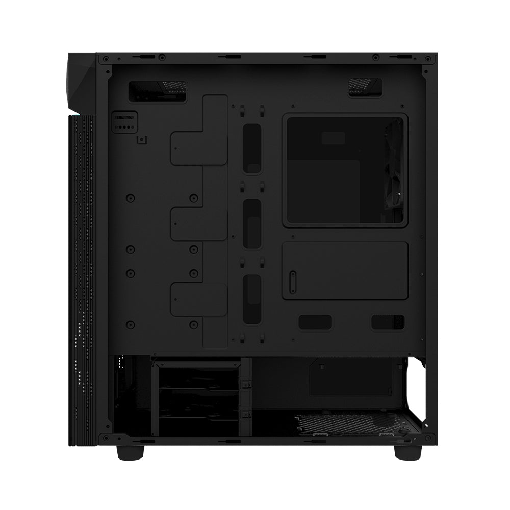 GIGABYTE C200 Mid Tower PC Case with Black Tempered Glass Panel, RGB Switch, Detachable Dust Filter, PSU Shroud Design and Liquid Cooling Compatible | GP-C200G