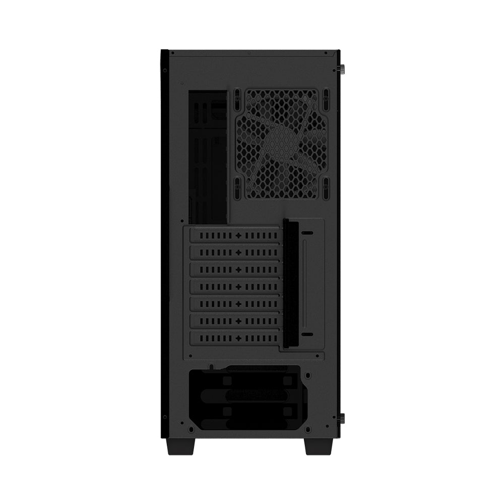 GIGABYTE C200 Mid Tower PC Case with Black Tempered Glass Panel, RGB Switch, Detachable Dust Filter, PSU Shroud Design and Liquid Cooling Compatible | GP-C200G