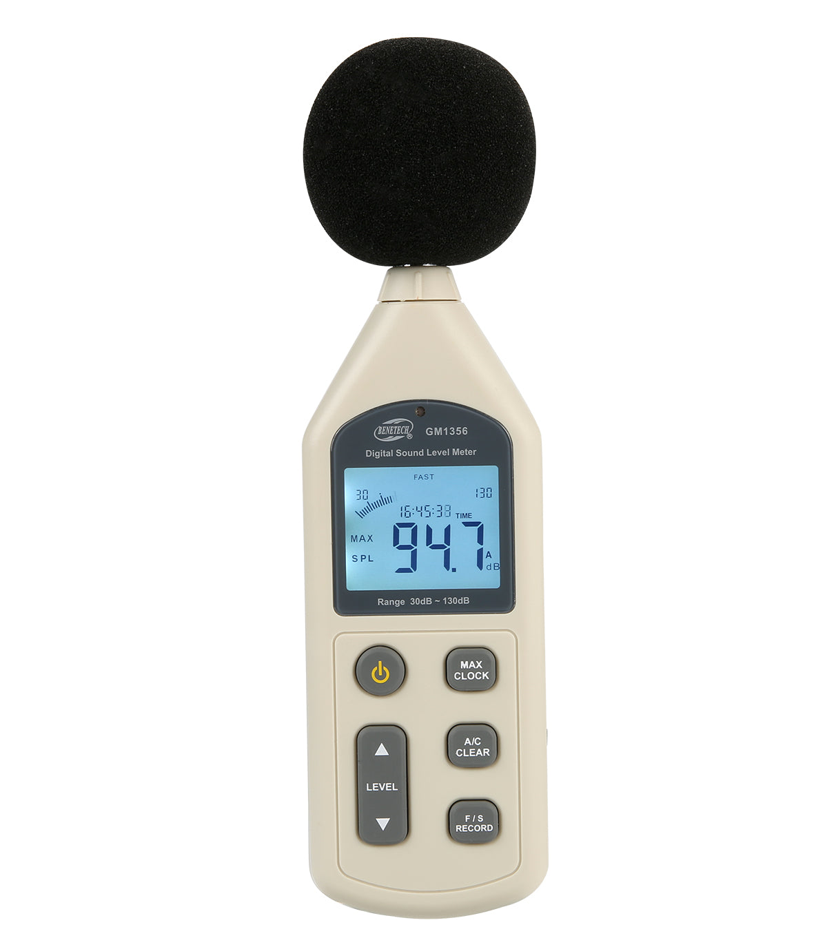 Benetech GM1356 Digital Sound Decibel Noise Level Meter Tester 30-130dB with USB Interface