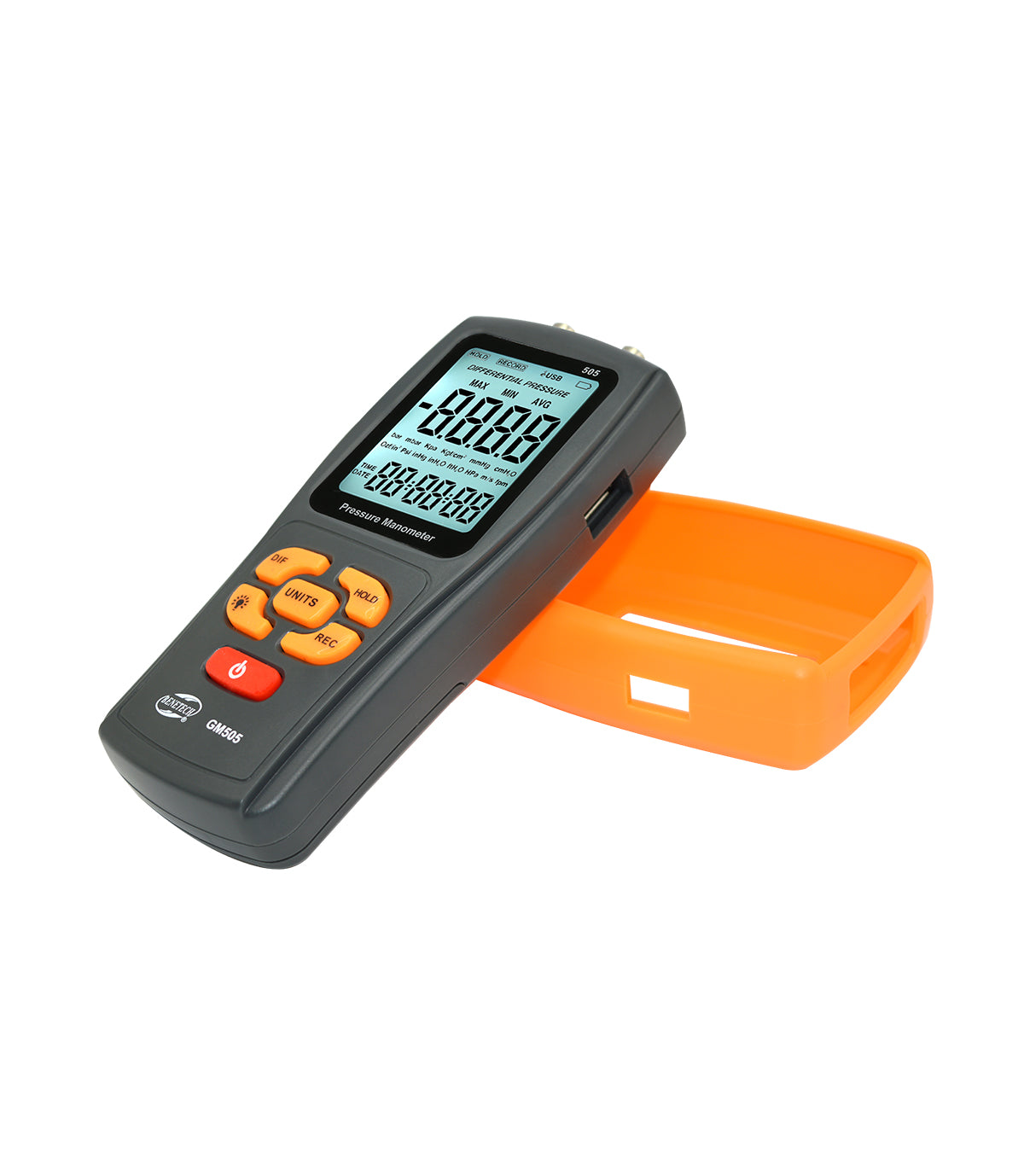 Benetech GM505 Handheld Digital Pressure Meter Manometer +/-2.49KPa Pressure Gauge Tester USB Manometer with 13 Unit Choice