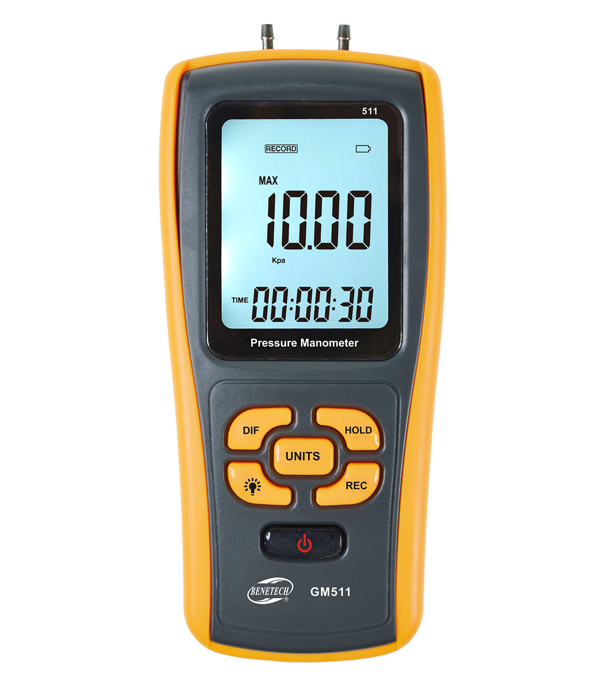 Benetech GM511 Portable USB Digital LCD Pressure Gauge Differential Pressure Manometer Measuring Range 50kPa Pressure Manometer