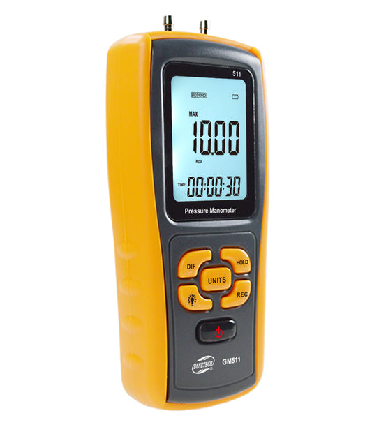 Benetech GM511 Portable USB Digital LCD Pressure Gauge Differential Pressure Manometer Measuring Range 50kPa Pressure Manometer