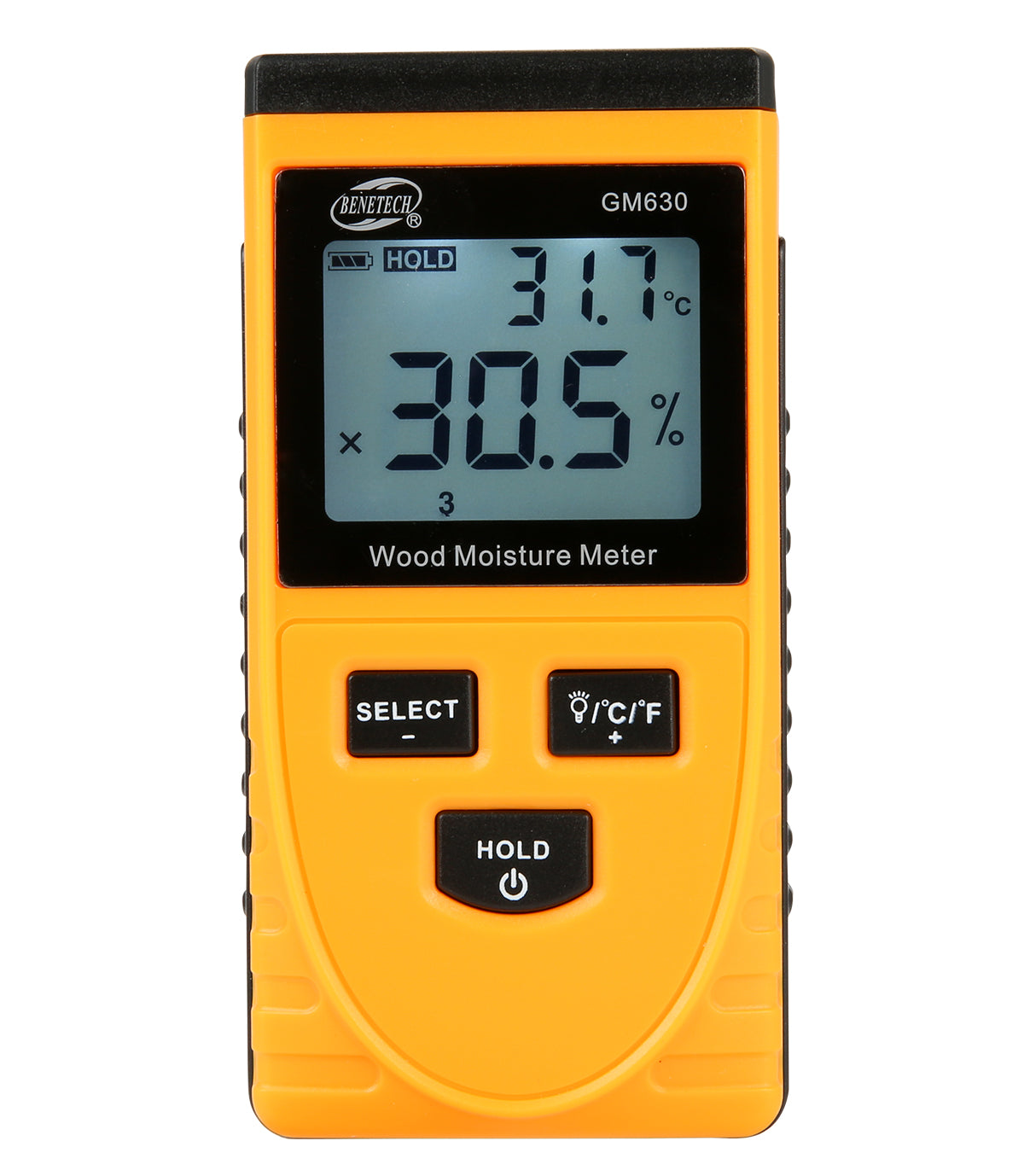 Benetech GM630 Inductive Wood Moisture Tester Digital LCD Display Induction Timber Moisture Temperature Tester