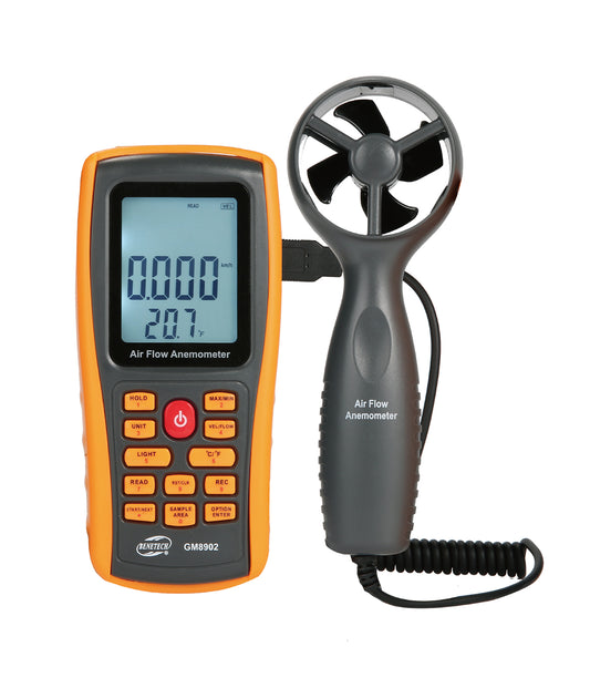 Benetech GM8902 Benetech Digital Anemometer Wind Speed Meter Air Flow Tester Measuring 0~45m/s with USB Handheld Anemometer Thermometer