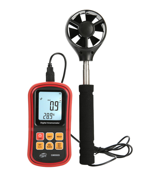 Benetech GM8909 Anemometer Wind Speed Meter Air Volume Ambient Temperature Tester With USB Interface