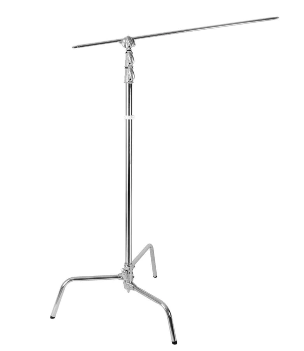 Godox 270CS Aluminum 270CM C-Stand with Boom Arm, Grip Head and Removable Turtle Base 10kg Max Payload for Studio Equipment (Silver)