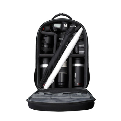 [CLEARANCE] Godox CB20 Travel Strobe Backpack with 5 Interior Lid Pockets and Adjustable Dividers for AD200, AD200Pro, AD300Pro Dual Light Kits and Strobe Accessories