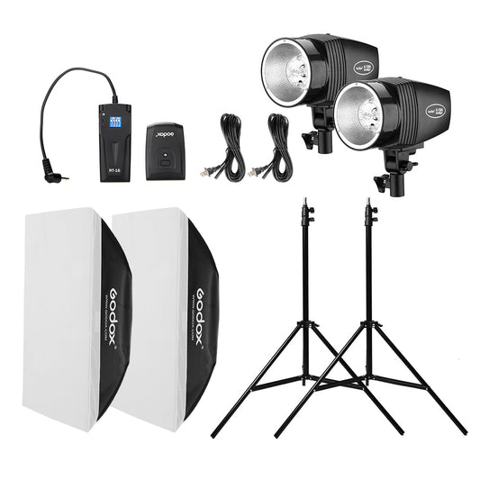 Godox K-150A Kit Studio Photography Strobe Set with 150Ws Mini Master Flash Heads. Light Stand, 50x70 cm Softbox, Wireless Trigger, Carry Bag