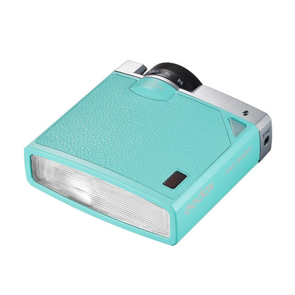 Godox Lux Junior Retro Camera Flash with Manual and Auto Flash Modes, Optical Mode with S1 and S2 Settings and Vintage Design for Street and Candid Photography (Mint Blue)