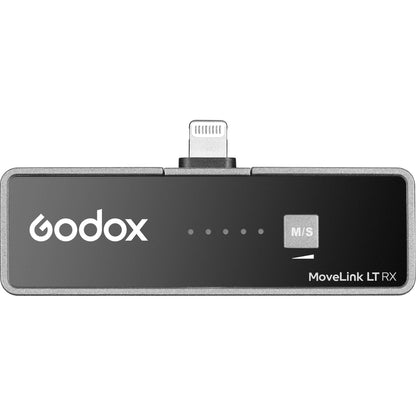 [CLEARANCE] Godox MoveLink LT1 Compact Wireless Microphone System 2.4GHz (TX RX) with Lightning Connector, Lavalier Mic for Smartphone Audio Recording Vlogging