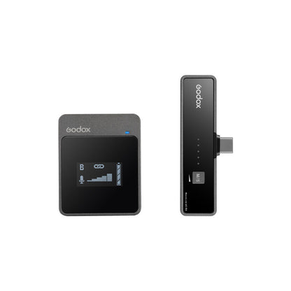 [CLEARANCE] Godox MoveLink UC1 Compact Wireless Microphone System Compatible with Smartphones and Tablets with Type-C Ports for Audio Recording and Vlogging (2.4GHz)