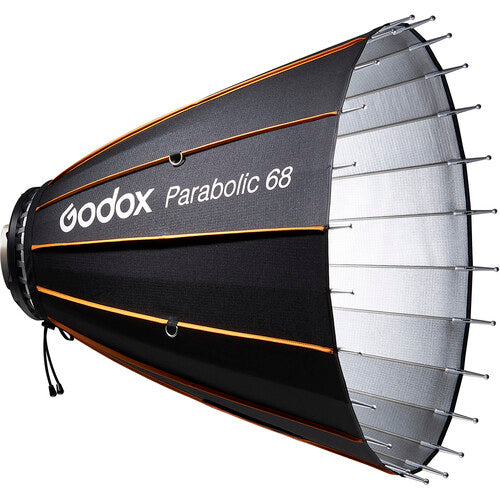 Godox P68 27" 68cm Parabolic Reflector Kit with Bowens-Mount Strobe Adapter, Focusing Rod and Mount, Grip Kit, and Carrying Bag for Fashion and Portrait Photography