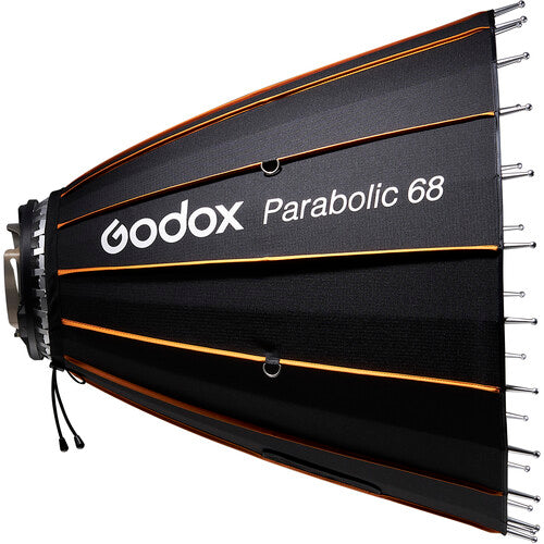 Godox P68 27" 68cm Parabolic Reflector Kit with Bowens-Mount Strobe Adapter, Focusing Rod and Mount, Grip Kit, and Carrying Bag for Fashion and Portrait Photography