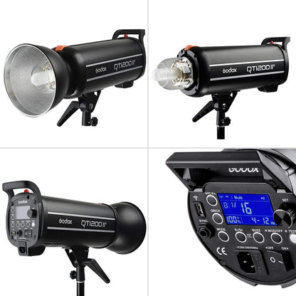 Godox QT1200IIIM Flash Head 1200W/s LED 2.4G Wireless with LCD Display and Built-in S1 and S2 Slave Trigger Modes