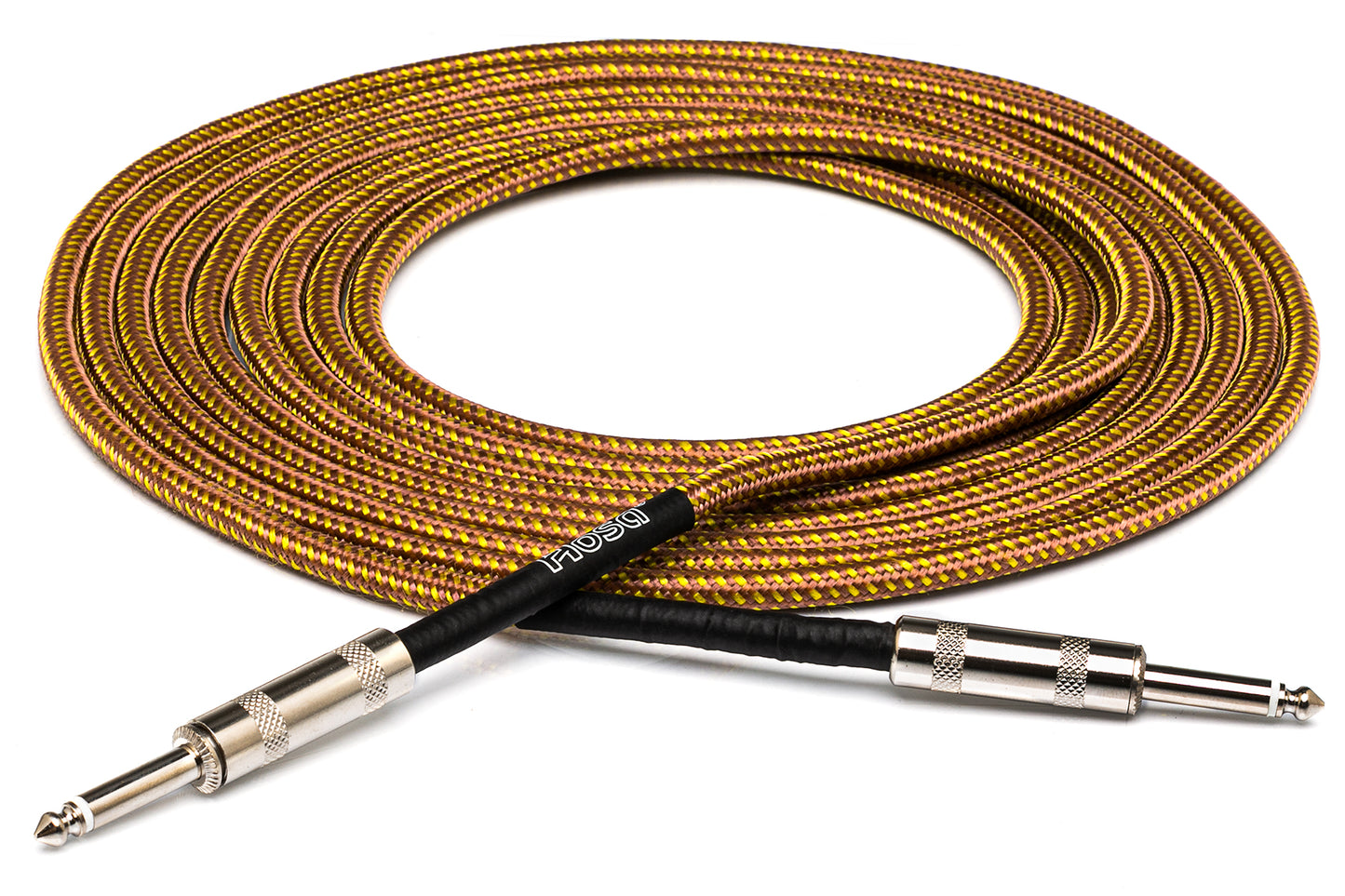 Hosa Technology GTR-518R Classic Tweed Mono 1/4 Male to 1/4 Angled Male Guitar Cable - 18'